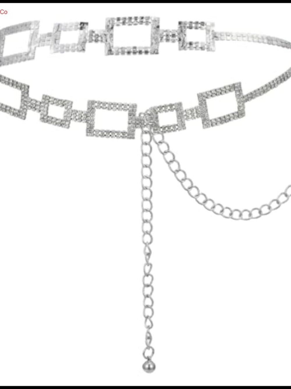 Rhinestone Chain Belt Adjustable Bling Waist Accessory for Wedding Party